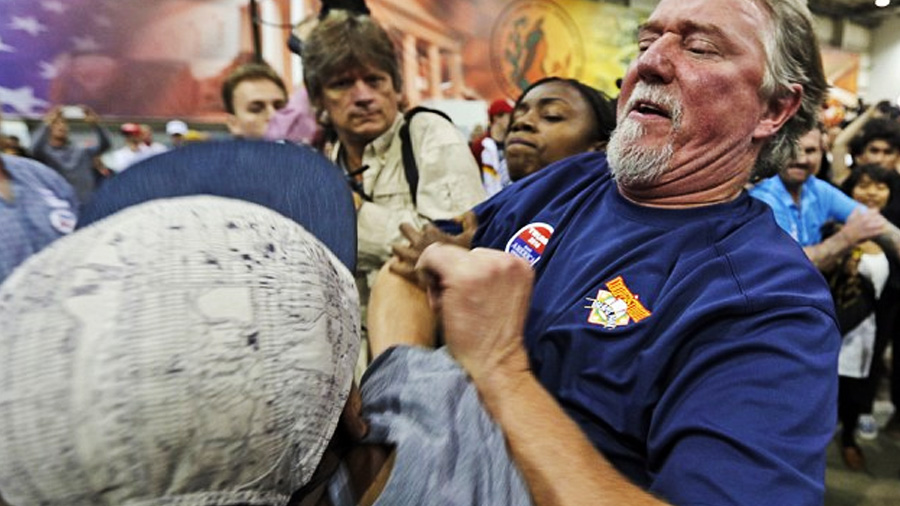 Violence against protesters at Trump rally in Richmond, VA