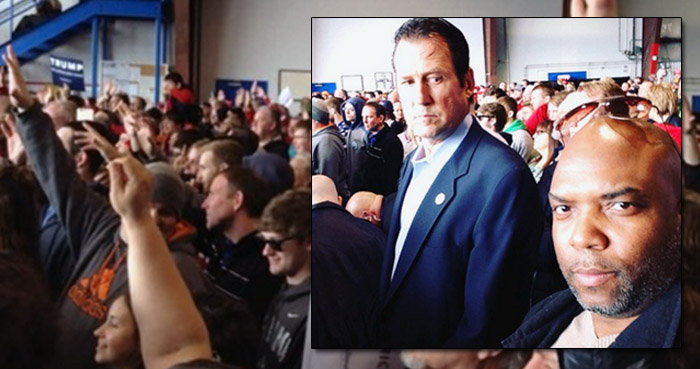 James Troupe attends a Trump rally