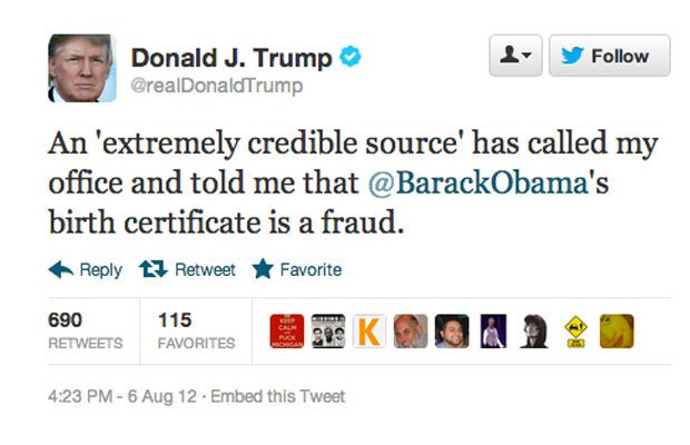 Trump birther tweet