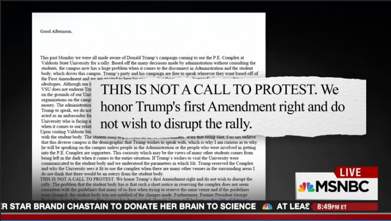THIS IS NOT A CALL TO PROTEST. We honor Trump’s First Amendment right and do not wish to disrupt the rally.