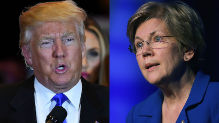 Donald Trump and Senator Elizabeth Warren