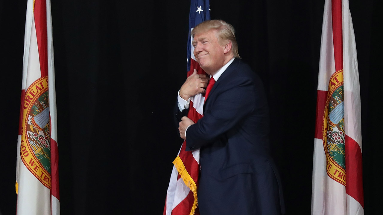 Trump humps American flag